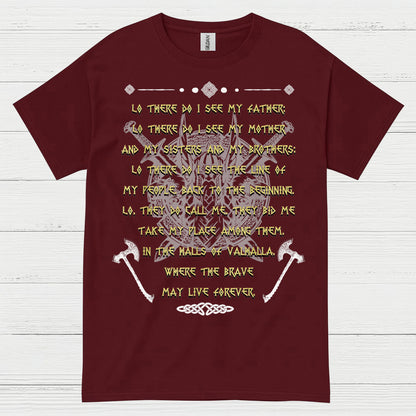 Valhalla Warrior Prayer Viking T Shirt