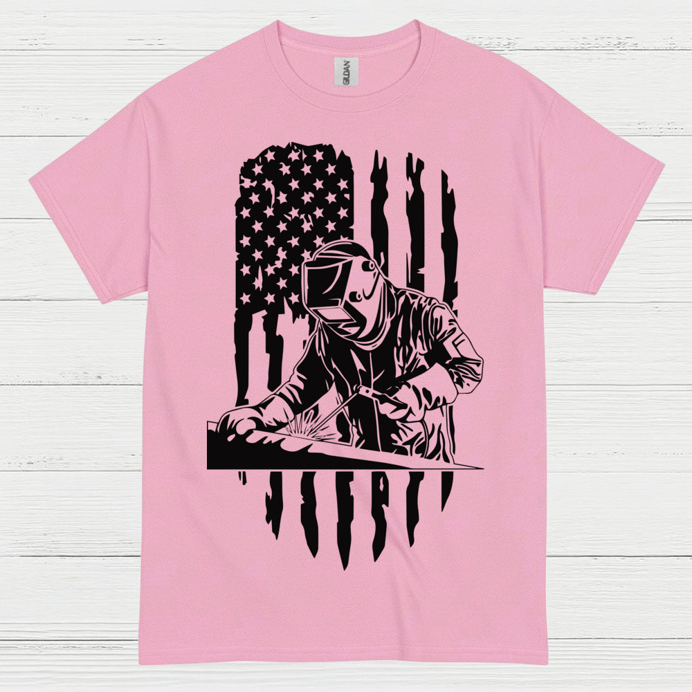American Flag Welder T Shirt