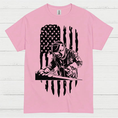 American Flag Welder T Shirt