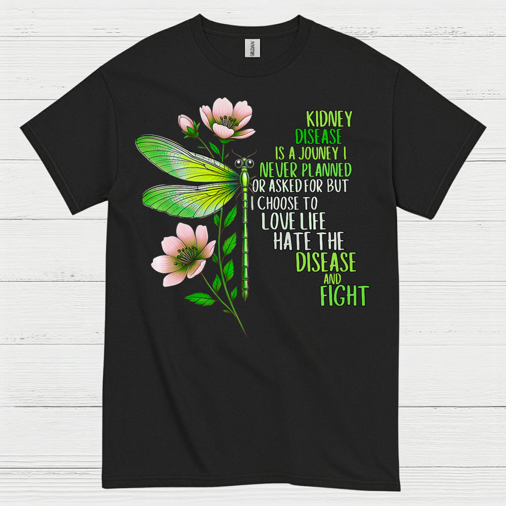 Kidney Disease Journey Strength Dragonfly T Shirt