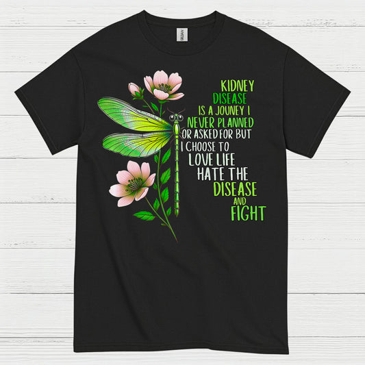 Kidney Disease Journey Strength Dragonfly T Shirt