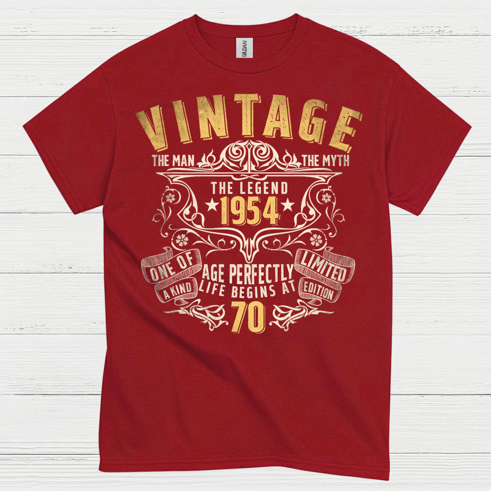 Vintage Legend 1954 70th Birthday T Shirt