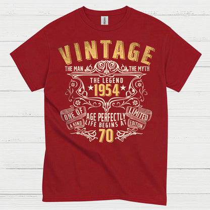 Vintage Legend 1954 70th Birthday T Shirt