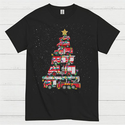 Fire Truck Christmas Tree Firefighter T Shirt