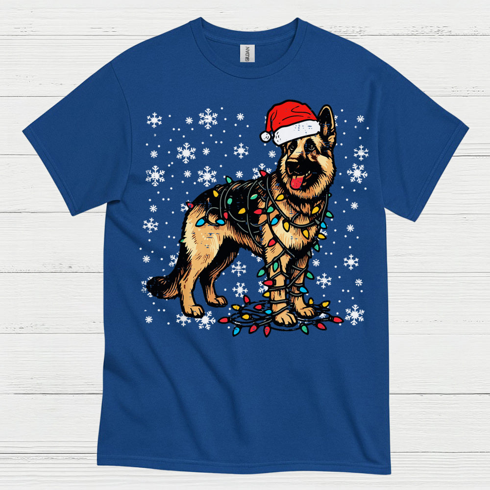 German Shepherd Christmas Lights T Shirt