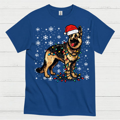 German Shepherd Christmas Lights T Shirt