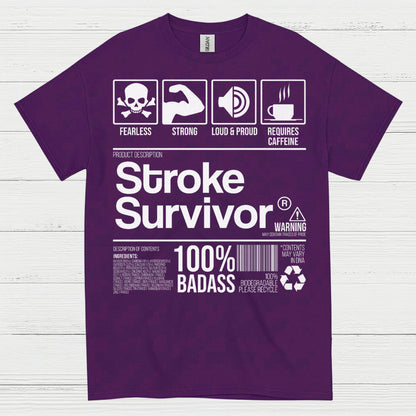 Stroke Survivor 100% Badass T Shirt