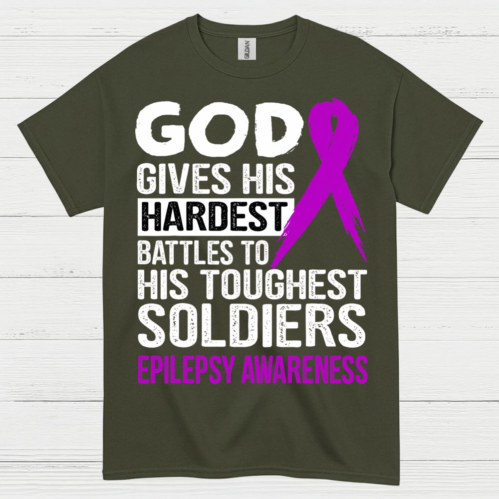 God Gives Toughest Soldiers Epilepsy T Shirt
