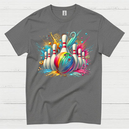 Color Splash Bowling Graphic T Shirt