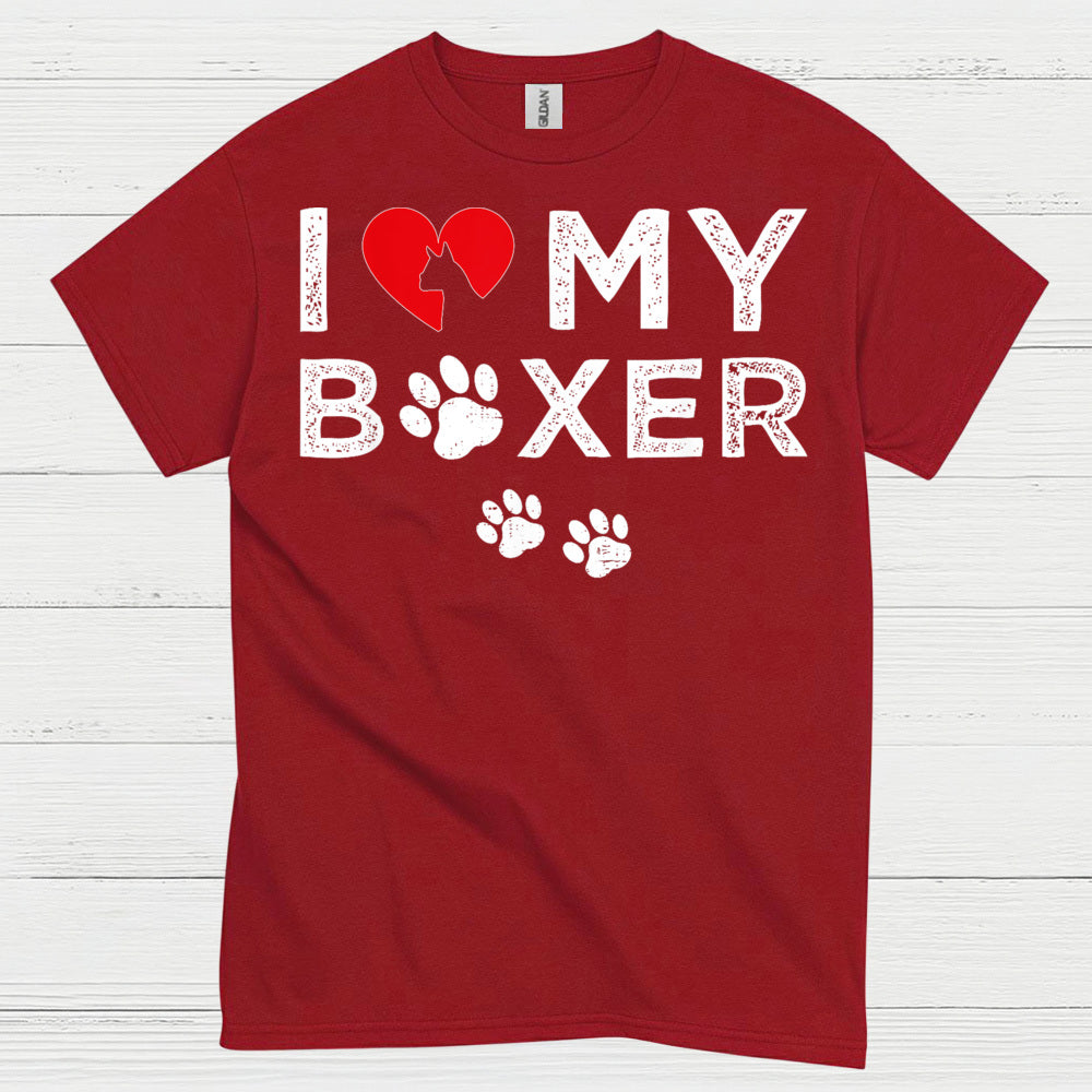 I Love My Boxer Dog T Shirt