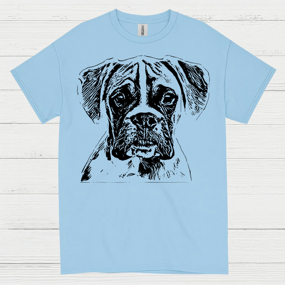 Sketch Style Boxer Dog T Shirt