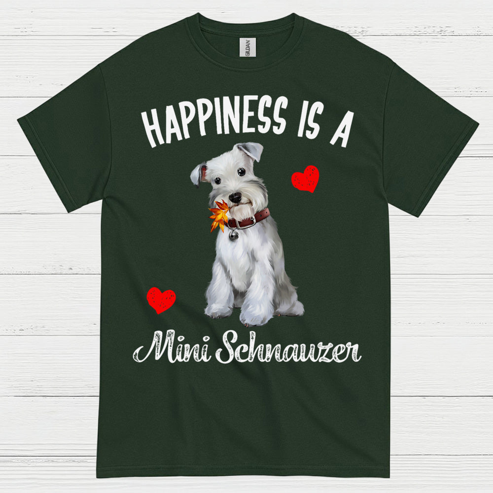 Happiness Is Mini Schnauzer Cute Dog T Shirt