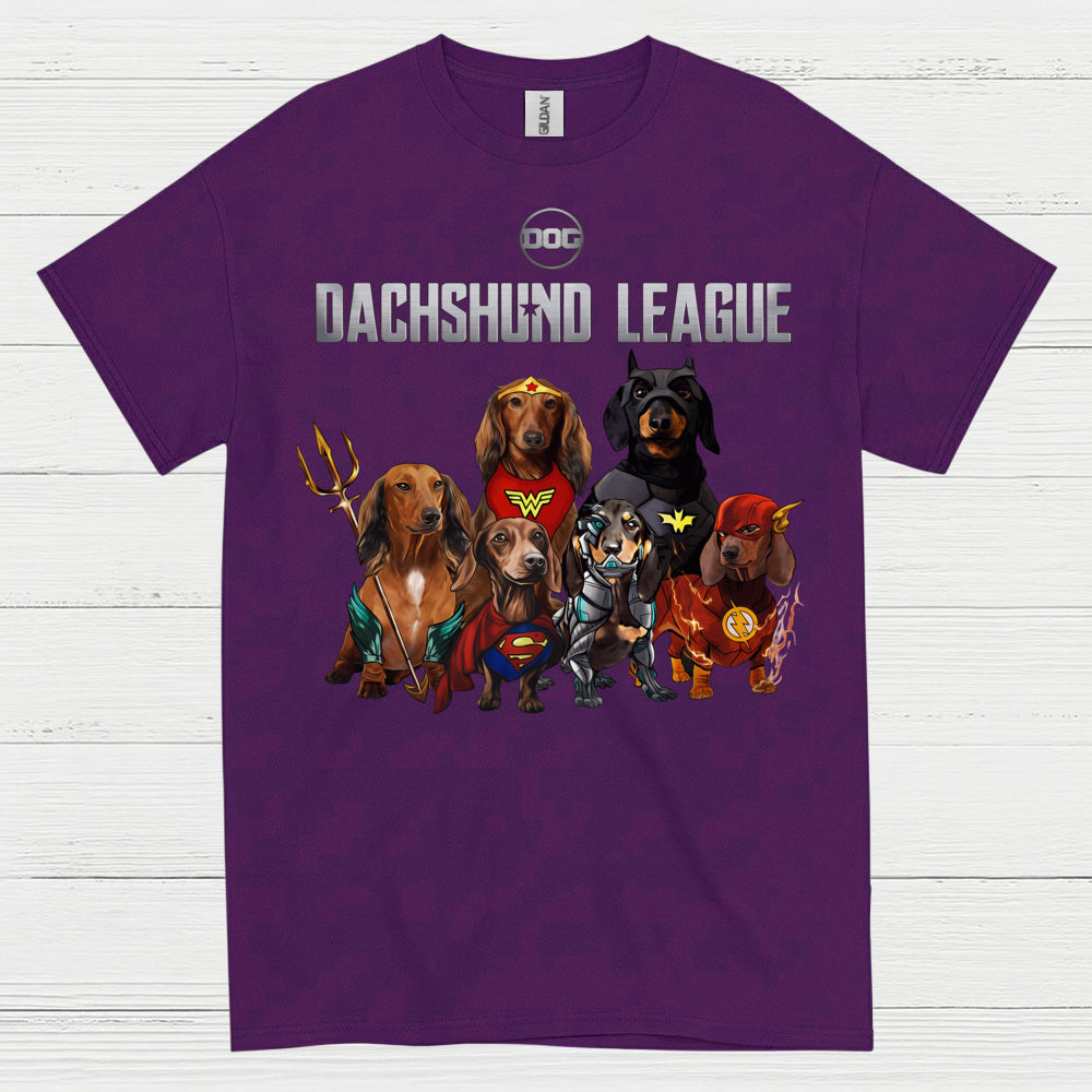 Dachshund League Superhero Team T Shirt
