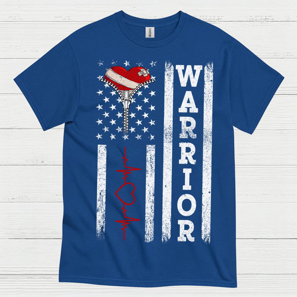 Heart Warrior American Flag T Shirt