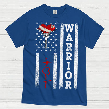 Heart Warrior American Flag T Shirt