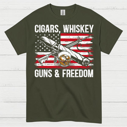 Cigars Whiskey Guns And Freedom T Shirt