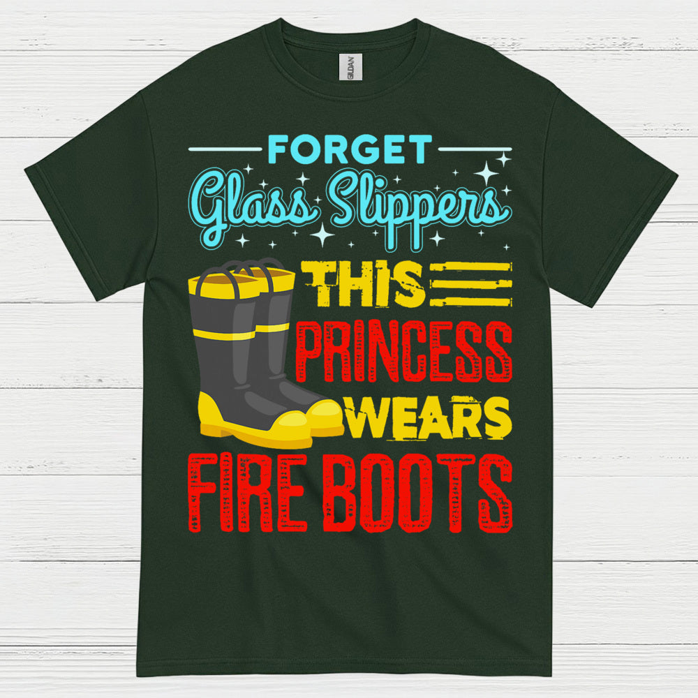 Princess Wears Fire Boots Firefighter T Shirt