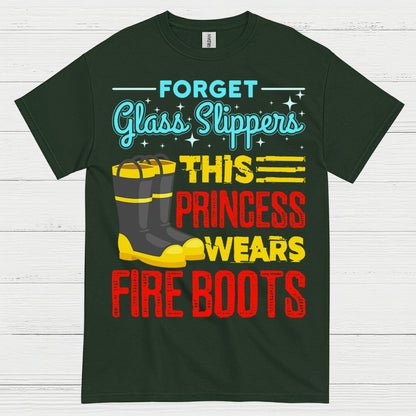 Princess Wears Fire Boots Firefighter T Shirt
