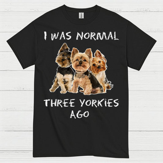 Funny Three Yorkies Ago Dog Lover T Shirt