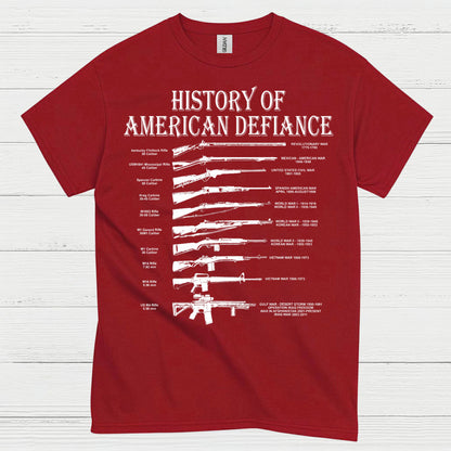 History Of American Defiance Patriotic Gun T Shirt