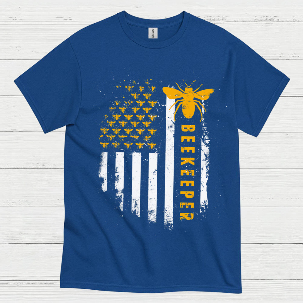 Beekeeper American Flag Bee Lover T Shirt