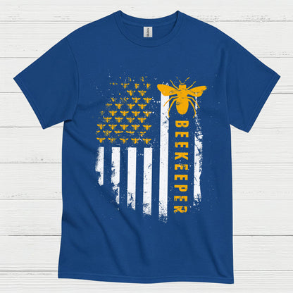 Beekeeper American Flag Bee Lover T Shirt