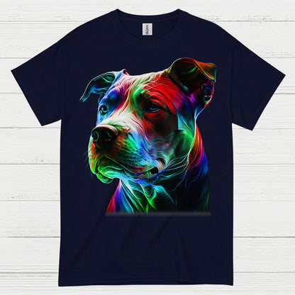 Colorful Pitbull Portrait Art T Shirt