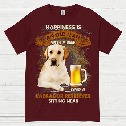 Happiness Is An Old Man With A Labrador T Shirt