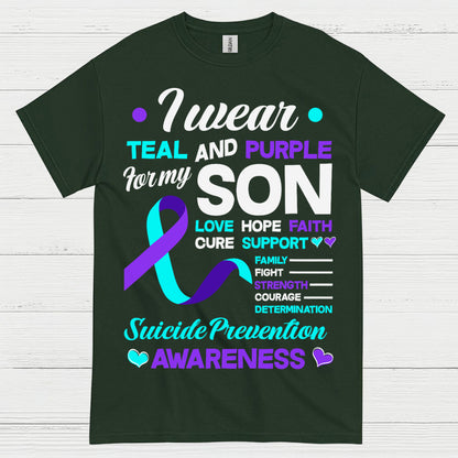 I Wear Teal Purple For My Son T Shirt