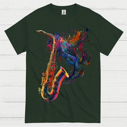 Colorful Saxophone Music Art T Shirt