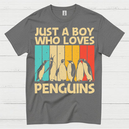Just A Boy Who Loves Penguins Vintage T Shirt