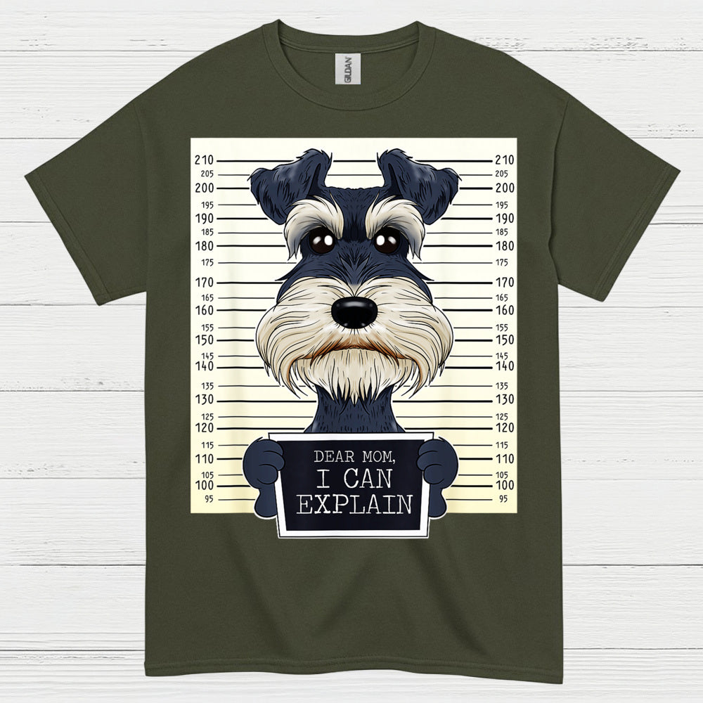 Funny Schnauzer Mugshot Dog Lover T Shirt