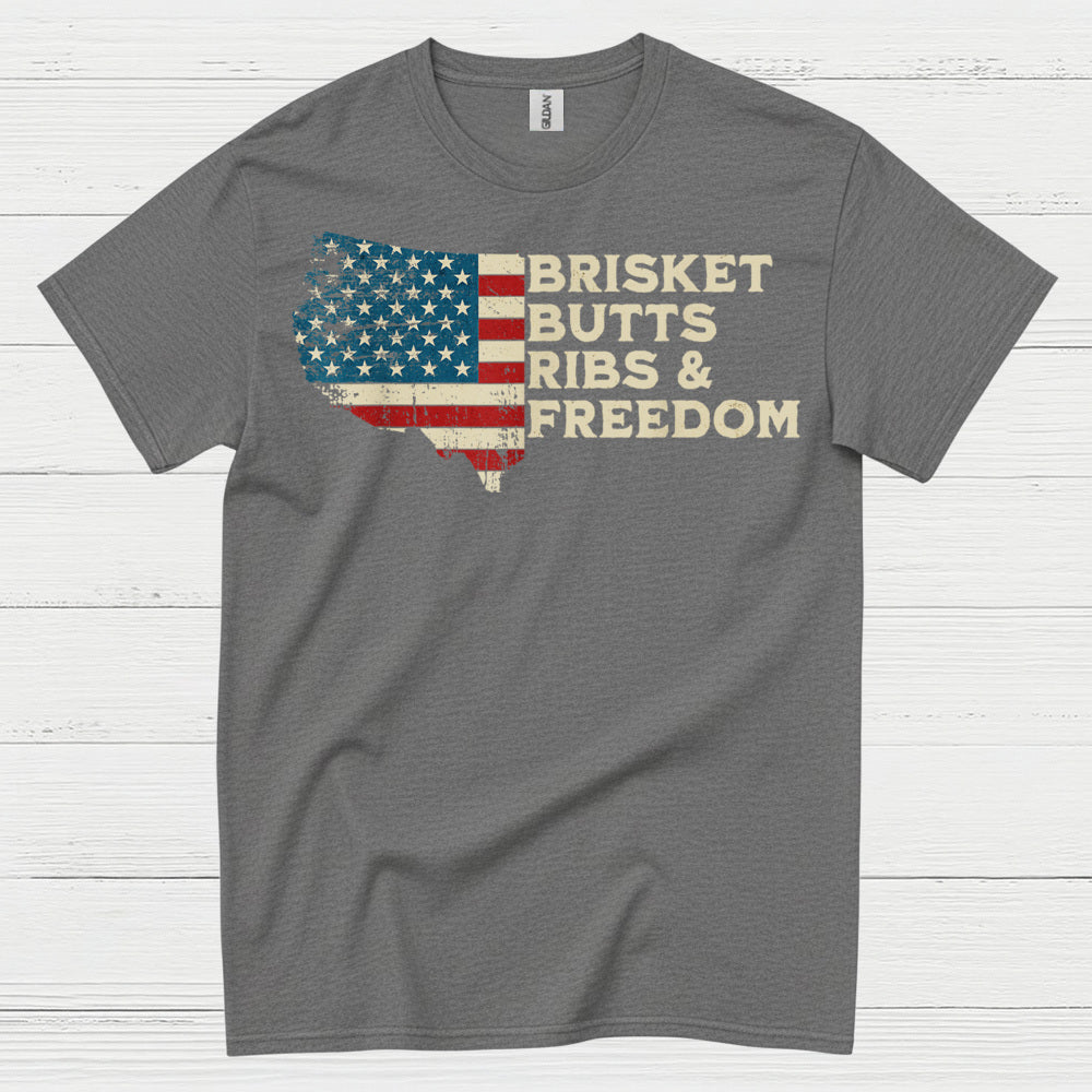 Brisket Butts Ribs And Freedom BBQ T Shirt