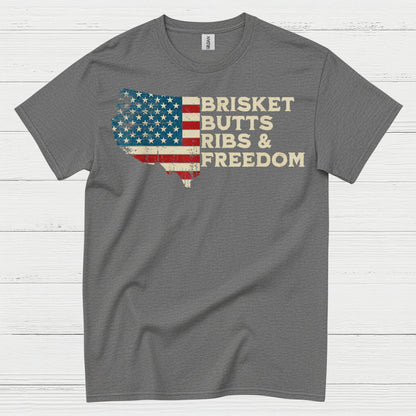 Brisket Butts Ribs And Freedom BBQ T Shirt