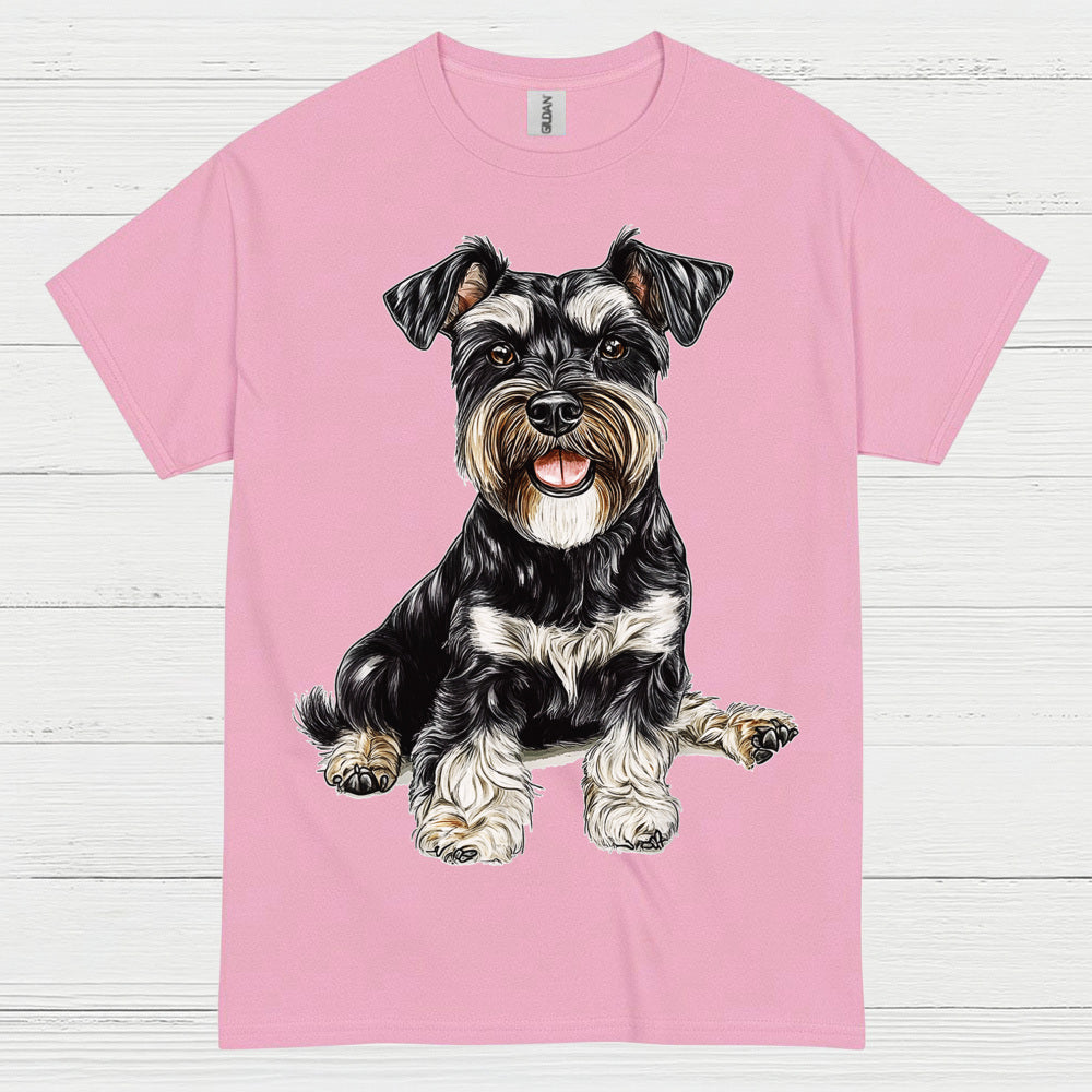 Cute Miniature Schnauzer Sitting Dog T Shirt