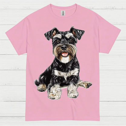 Cute Miniature Schnauzer Sitting Dog T Shirt