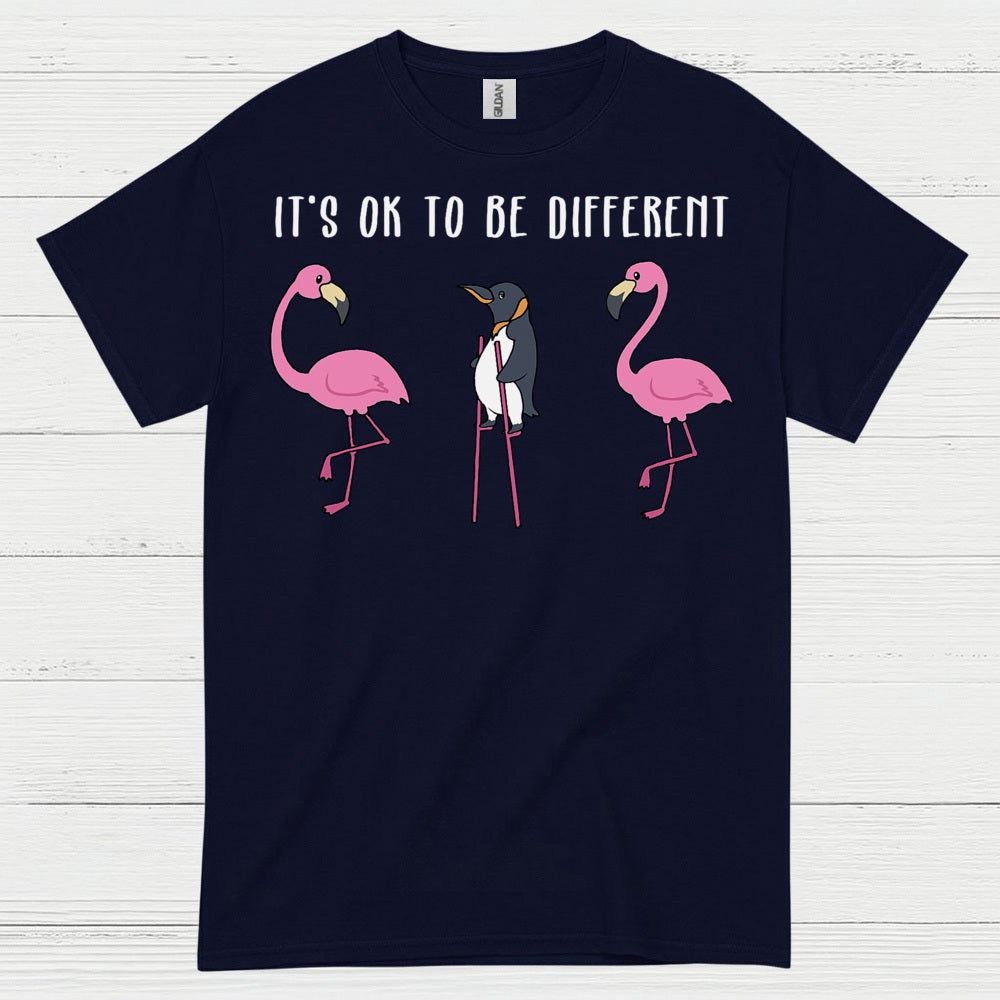 It’s Ok To Be Different Penguin Quote T Shirt