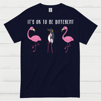 It’s Ok To Be Different Penguin Quote T Shirt