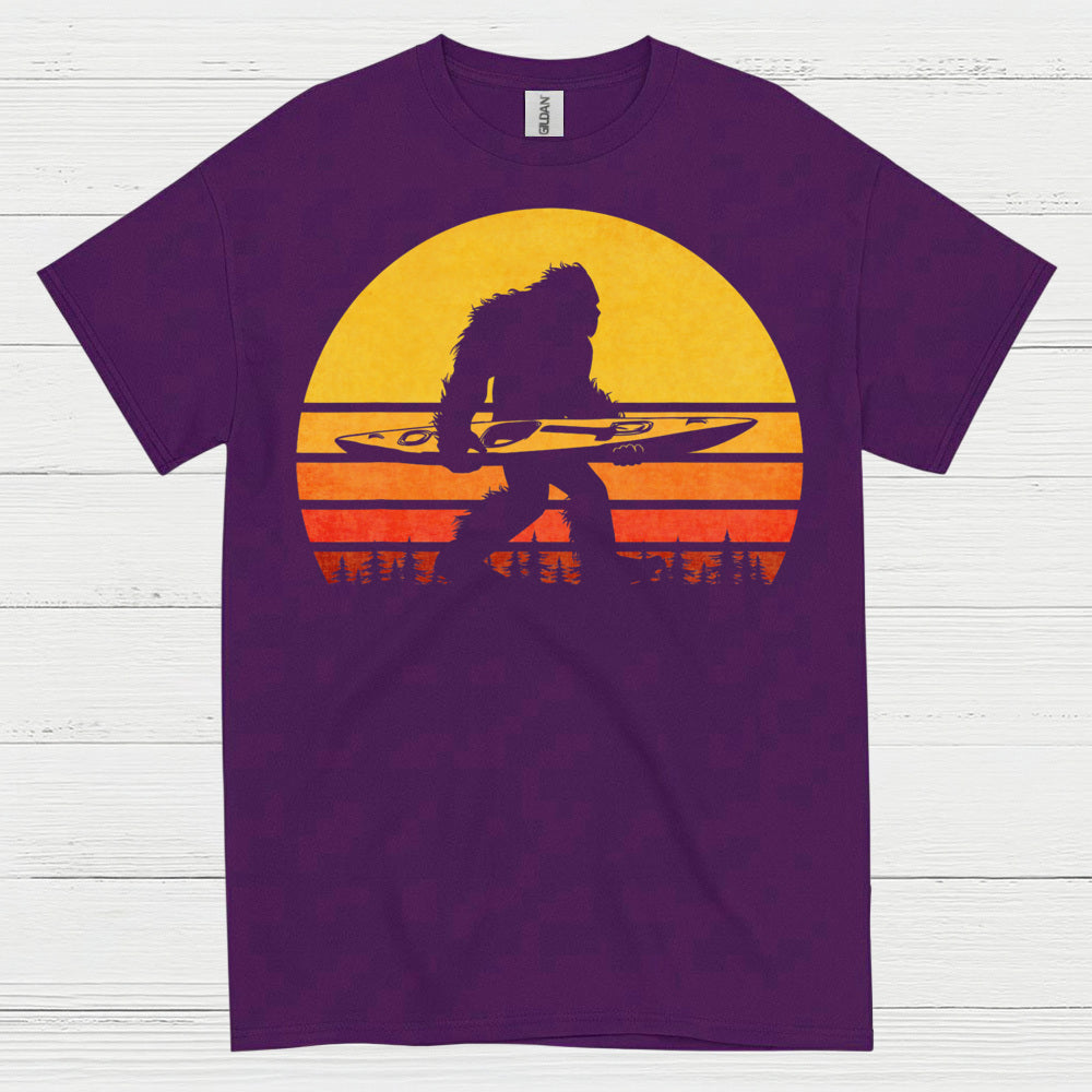 Surfing Bigfoot Sunset T Shirt