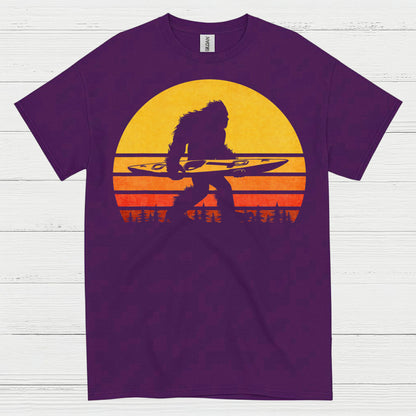 Surfing Bigfoot Sunset T Shirt