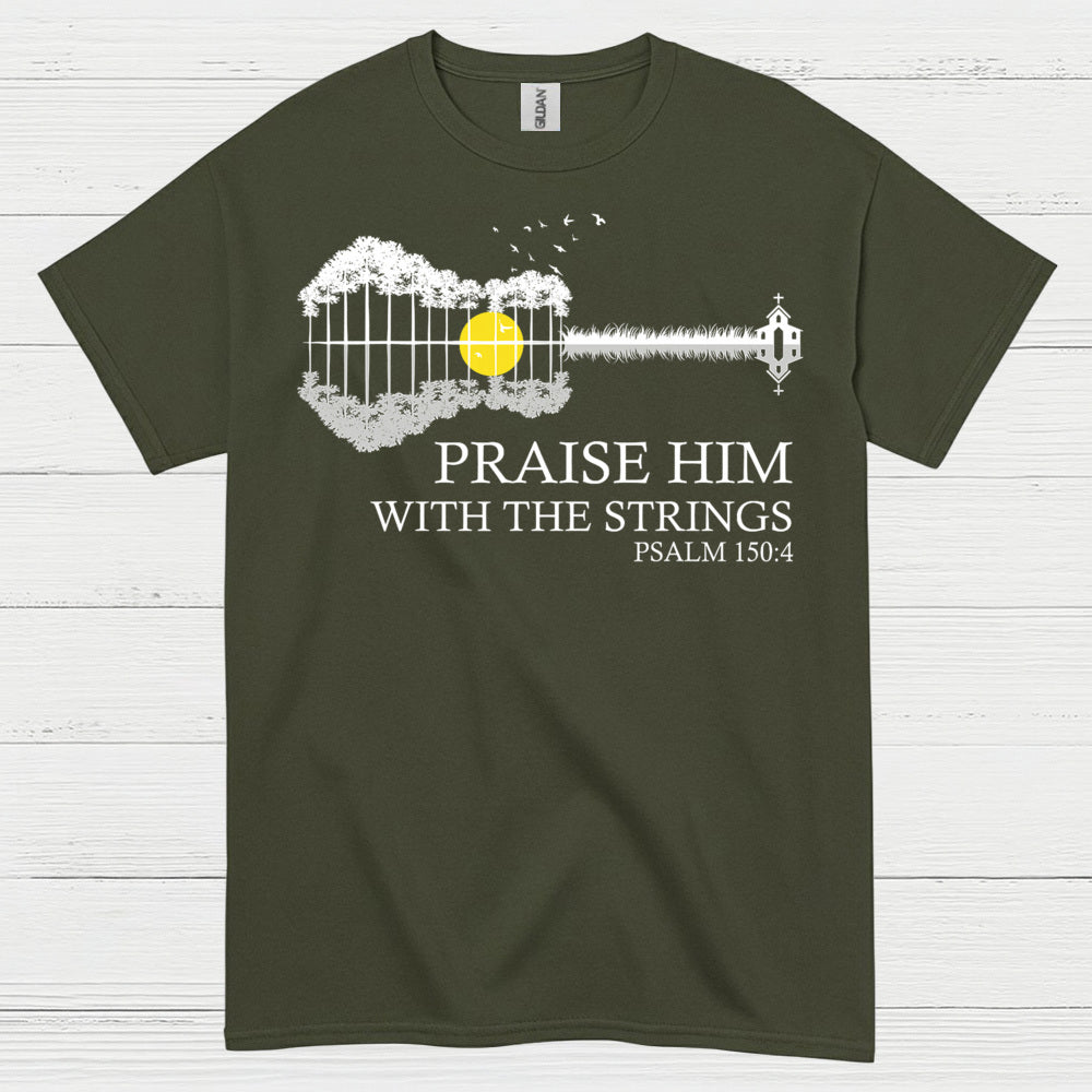 Strings of Praise Christian Guitar T Shirt