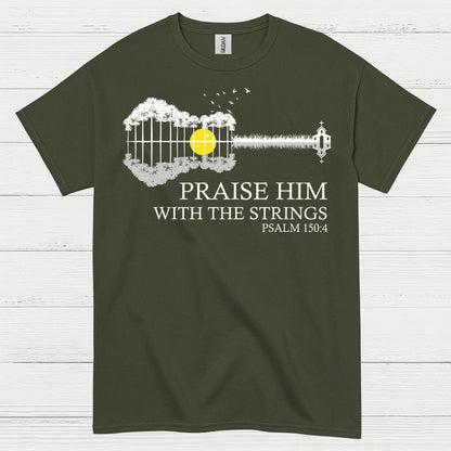 Strings of Praise Christian Guitar T Shirt