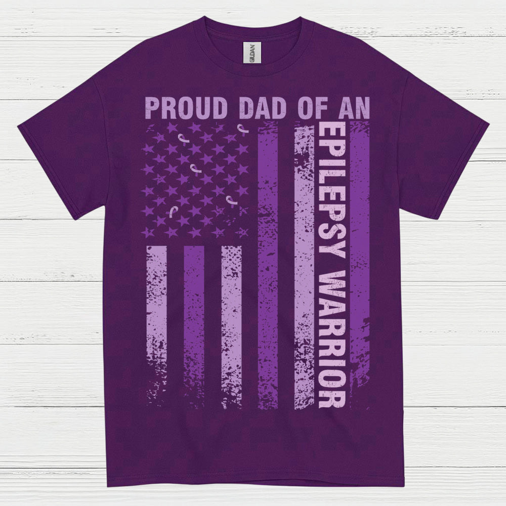Proud Dad Epilepsy Warrior Flag T Shirt