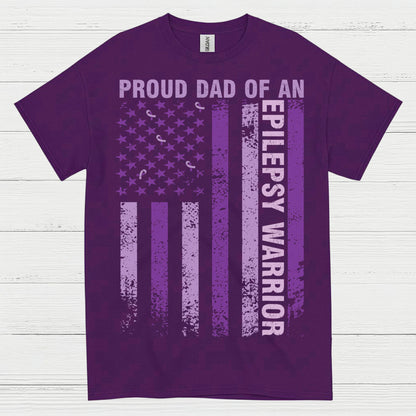 Proud Dad Epilepsy Warrior Flag T Shirt