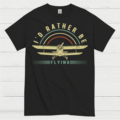 I'd Rather Be Flying Retro Pilot T Shirt