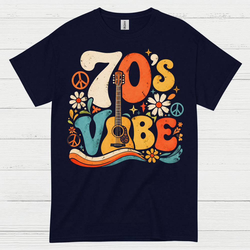 70s Vibe Retro Acoustic Guitar T Shirt