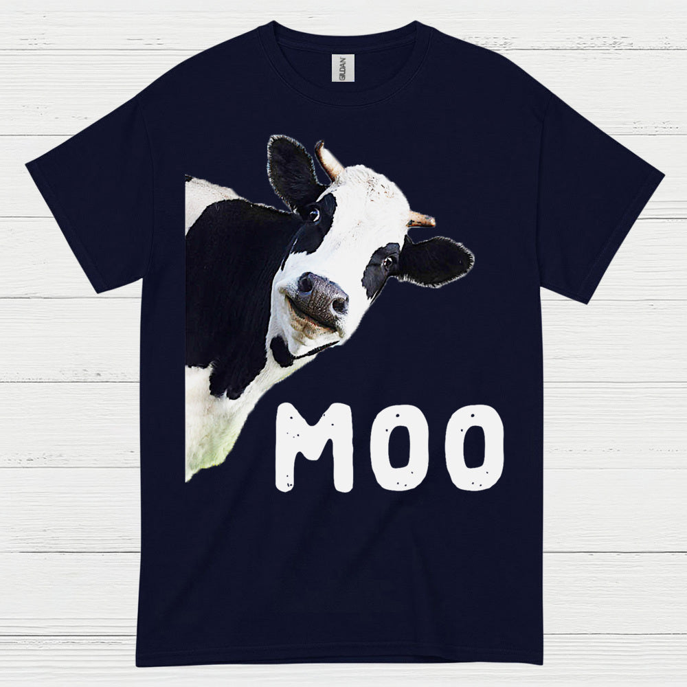 Moo Funny Cow Peekaboo T Shirt