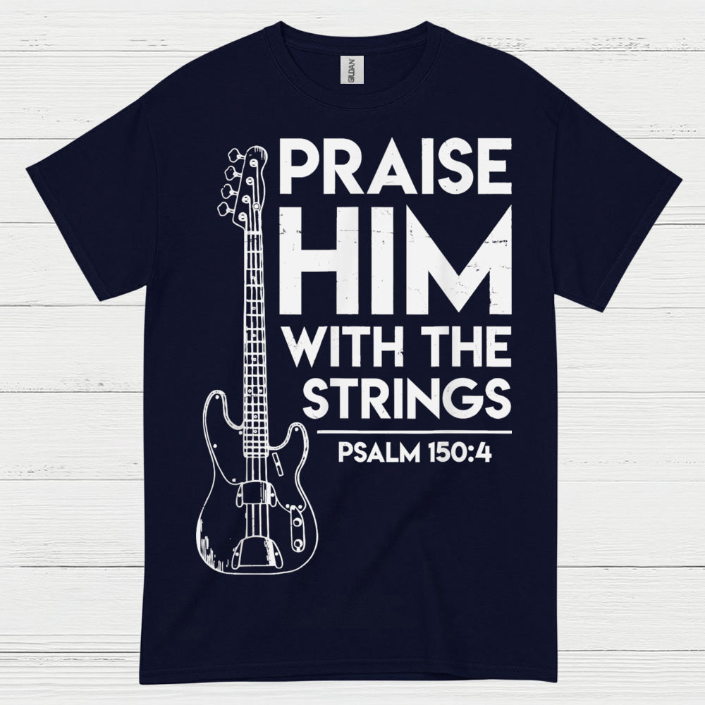 Praise Him With The Strings Christian Guitar T Shirt