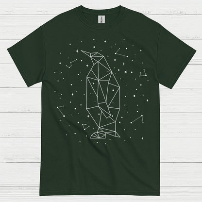 Geometric Penguin Constellation Minimal Art T Shirt