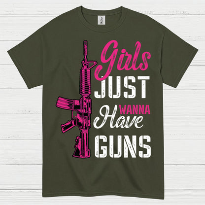 Girls Just Wanna Have Guns Funny Women T Shirt